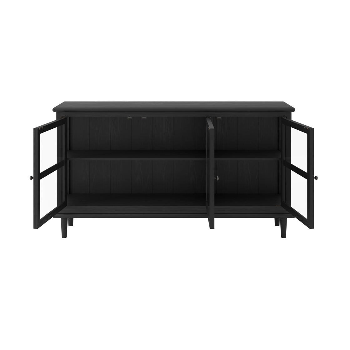 Westport Black Wood & Clear Glass Sideboard